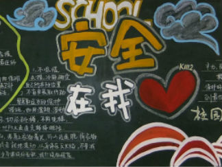 中学生安全在我主题黑板报版面设计图