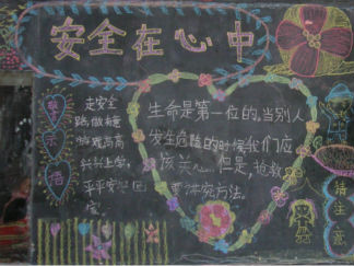 安全在心中小学生黑板报版面设计图