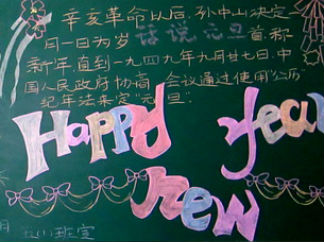 新年快乐元旦黑板报版面设计图