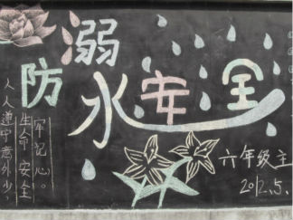 小学生防溺水安全黑板报版面设计图
