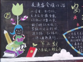 安全天地小学生黑板报版面设计图