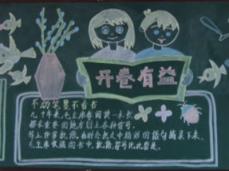 小学生读书主题黑板报版面设计图