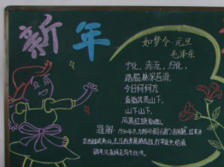 新年来咯元旦黑板报版面设计图