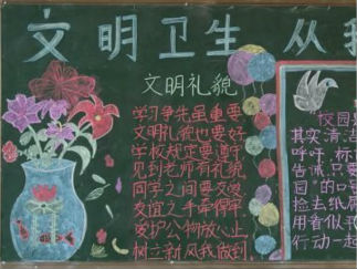 文明卫生黑板报版面设计图