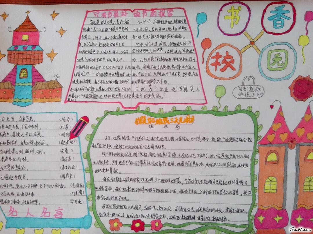 书香校园手抄报版面设计图2图片1