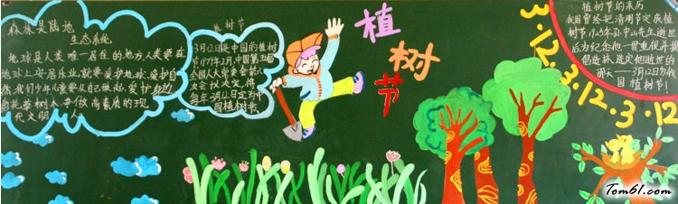 植树节黑板报：植树节发言稿版面设计图图片1