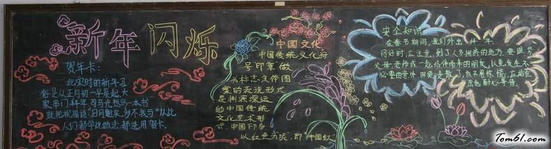 鞭炮声声贺新春迎新年黑板报版面设计图2图片1