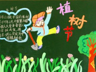 植树节黑板报：植树节发言稿版面设计图