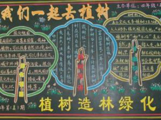 我们一起去植树植树节黑板板版面设计图3