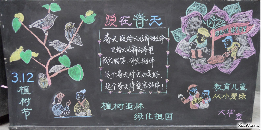 小学生植树节黑板报版面设计图图片1