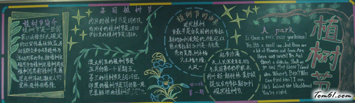 小学生植树节黑板报版面设计图4图片1