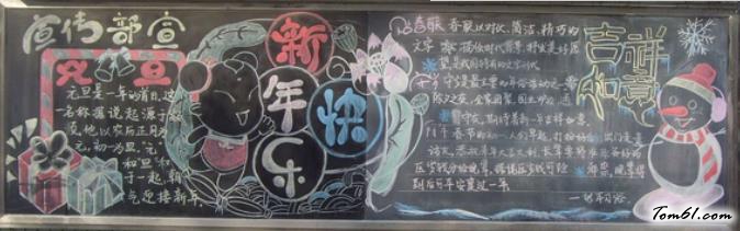 小学生庆祝新年黑板报版面设计图图片1