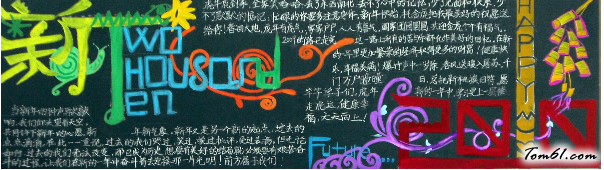 小学生迎新年黑板报版面设计图5图片1 小学生迎新年黑板报版面设计图5图片1