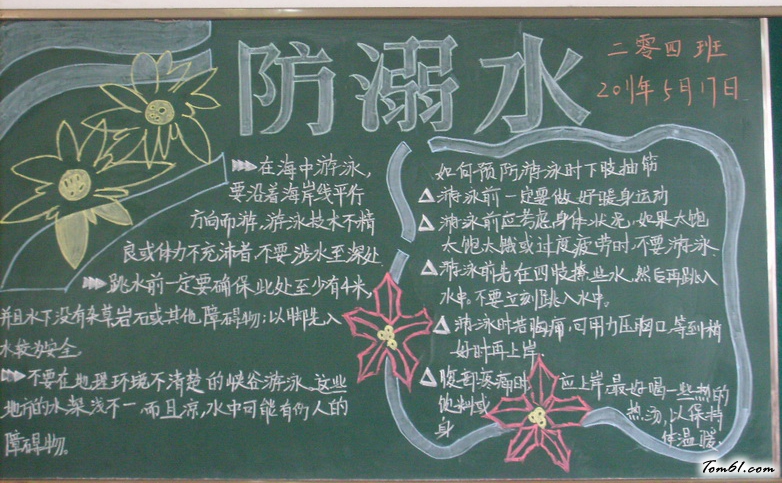 小学生防溺水黑板报版面设计图8图片1
