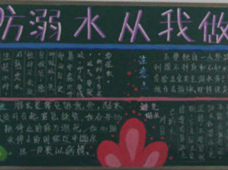 小学生防溺水黑板报版面设计图7