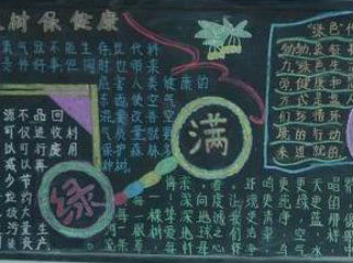 小学生植树节黑板报版面设计图8