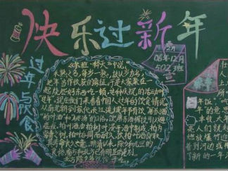 小学生元旦黑板报版面设计图6