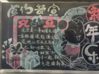 小学生庆祝新年黑板报版面设计图