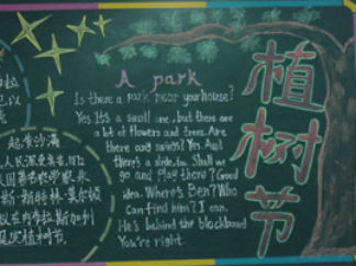 小学生植树节黑板报版面设计图4