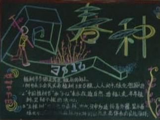小学生植树节黑板报版面设计图3