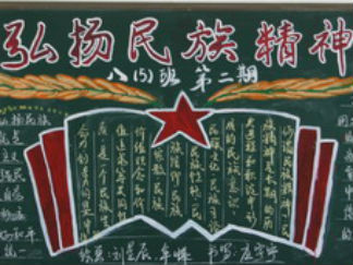 小学生弘扬民族精神黑板报版面设计图