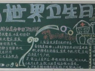 小学生世界卫生日黑板报版面设计图