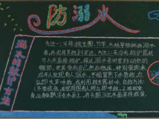 小学生防溺水黑板报版面设计图3