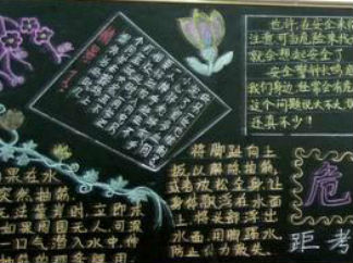 小学生防溺水黑板报版面设计图5