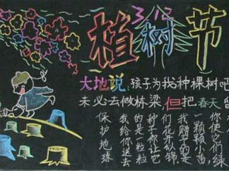 六年级植树节的黑板报版面设计图