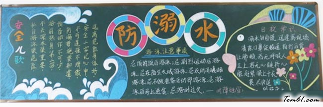简单好看防溺水黑板报版面设计图3图片1