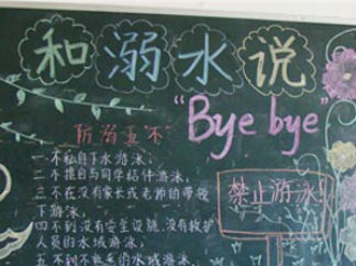 简单好看防溺水黑板报版面设计图2