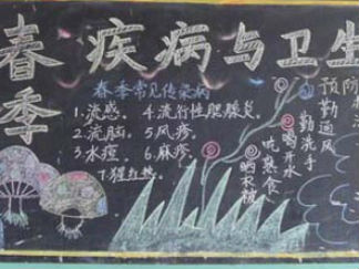 预防春季传染病黑板报版面设计图3