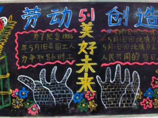 迎五一劳动节黑板报版面设计图3
