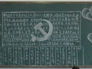建党94周年黑板报版面设计图4