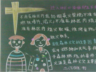 清明节森林防火黑板报版面设计图