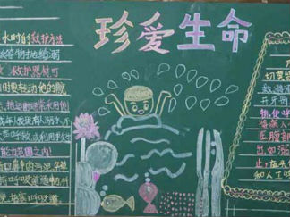 简单好看防溺水黑板报版面设计图4