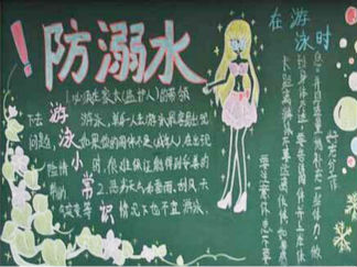 简单好看防溺水黑板报版面设计图12