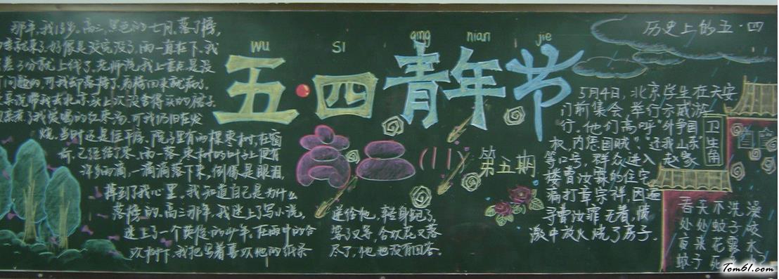 五四青年节的黑板报版面设计图8图片1