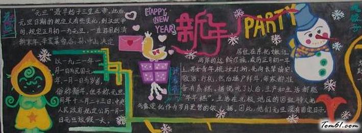 好看的新年黑板报版面设计图图片1