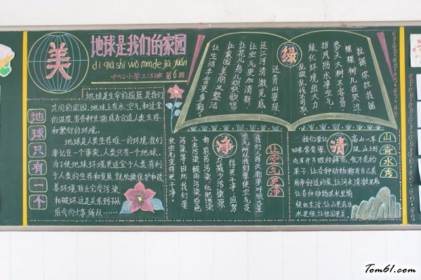 世界地球日黑板报版面设计图图片1