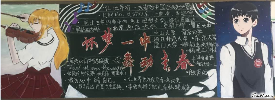 精美的青春主题黑板报版面设计图图片1