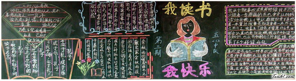 小学生我读书我快乐黑板报版面设计图图片1