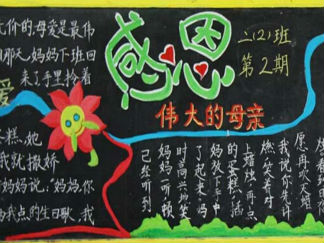 伟大的母亲小学生母亲节黑板报版面设计图