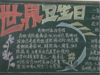 世界卫生日的黑板报版面设计图