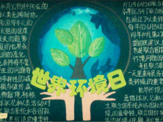 2016世界环境日黑板报版面设计图