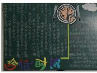 简单好看的珍惜时间黑板报版面设计图