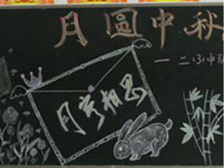 小学生中秋节黑板报版面设计图