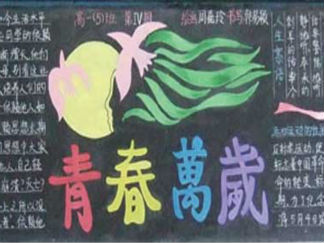 青春万岁高中五四青年节黑板报版面设计图