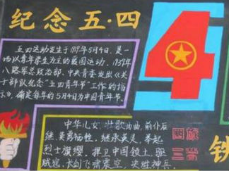 五四青年节黑板报版面设计图5