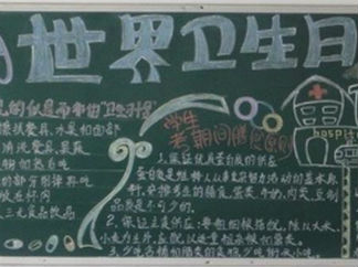 世界卫生日黑板报版面设计图5